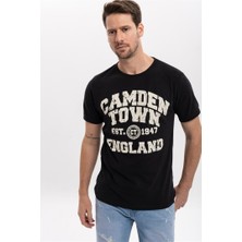 S-Ponder Erkek Camden Town Tasarımlı Bisiklet Yaka %100 Pamuklu Tişört