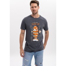 S-Ponder Erkek Sushi Tasarımlı Bisiklet Yaka %100 Pamuklu Tişört