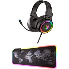 Snexpres Yoro V5 Kablolu Kulaküstü Oyuncu Kulaklığı + RGB Işıklı 80X30 cm Mouse Pad ile Oyun Deneyimi