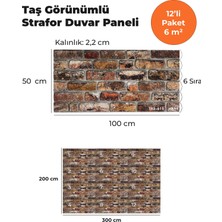 KnB Duvar Paneli ve Söve Taş Görünümlü Strafor Duvar Paneli (12'li Paket)