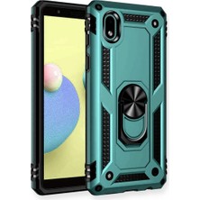 Galaxy A01 Core Kılıf Sofya Yüzüklü Kapak - Yeşil