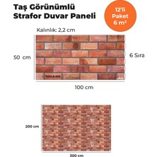 KnB Duvar Paneli ve Söve Tuğla Görünümlü  Strafor Duvar Paneli (12'li Paket)