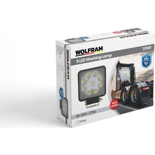 LED Kare Çalışma Lambası 9 LED Beyaz Işık 10/30V E-Belgeli 27W - Wolfram 31901