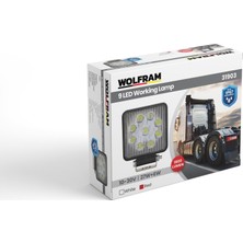 Led Kare Çalışma Lambası 9 Led Beyaz Işık Kırmızı Stop Fonksiyonlu 10/30v E-belgeli 27 6w - WOLFRAM 31903