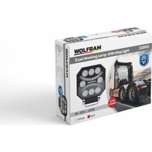 LED Çalışma Lambası Emojili 8 LED Beyaz + Kırmızı Spot Fonksiyonlu 10/30V E-Belgeli 45W - Wolfram 32003