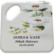 Nikah Nişan Kına ve Doğum Günleri Için Kişiye Özel Tasarlanabilen Kare Bardak Altlığı Magnet Açacak