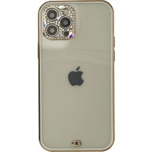 Cosmos E-Ticaret Iphone 12 Pro Max Kılıf Liva Taşlı - Beyaz