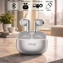 Mioji Air Buds 3 Kablosuz 5.3 Ios Android Windows Pc ve Tüm Telefonlar ile Uyumlu Bluetooth Kulaklık - Gümüş