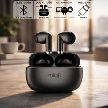 Mioji Air Buds 3 Kablosuz 5.3 Ios Android Windows PC ve Tüm Telefonlar ile Uyumlu Bluetooth Kulaklık - Siyah