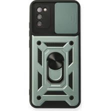 Galaxy A03S Kılıf Pars Lens Yüzüklü - Yeşil