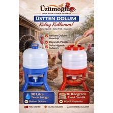 Üzümoğlu 30KG Yemlik ve 30LT Suluk 2'li Set Tripod Ayaklı Tavuk Kaz Ördek Bıldırcın Güvercin Otomatik Yemlik