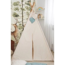 Irk Lemoon Çocuk Kızılderili Oyun Çadırı Ahşap Direkli Geniş ve Minderli Eğlenceli Alan