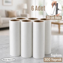 Trend Maison  TM-0810 Tüy Toplama Rulosu 6’lı Set 20 cm – 300 Yapraklı Kıyafet Tüy ve Toz Temizleyici Rulo