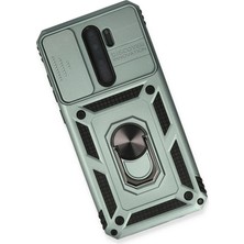 DS LLC Ieg™  Xiaomi Redmi Note 8 Pro Kılıf Pars Lens Yüzüklü Silikon - Yeşil