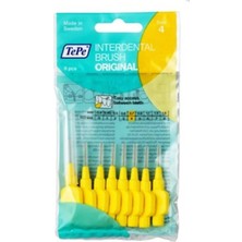 Tepe Arayüz Fırçası 0.7 mm Sarı Orta Sertlikte 8'li Dişler İçin Temizlik Aracı