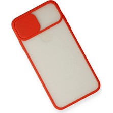 DS LLC Ieg™  Iphone Xs Max Kılıf Palm Buzlu Kamera Sürgülü Silikon - Kırmızı