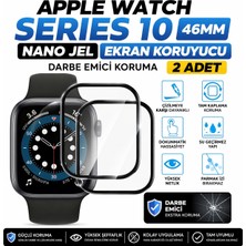 Astakos Apple Watch Series 10 46MM Uyumlu Nano Jel Ekran Koruyucu 2 Adet Darbe Emici Şeffaf Tpu Film