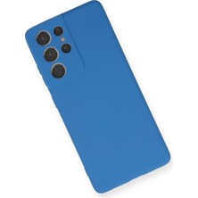 DS LLC Ieg™  Samsung Galaxy S21 Ultra Kılıf Nano Içi Kadife Silikon - Mavi