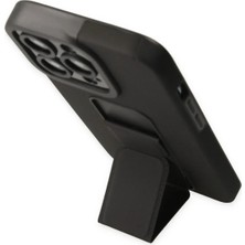 DS LLC Ieg™  Iphone 14 Pro Kılıf Mega Standlı Silikon - Siyah