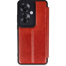 Elma Shop Reno 11F Kılıf Flip Cover - Kırmızı