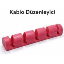 Mottopi Kıvrımlı Kablo Düzenleyici Kablo Tutucu Kablo Masaya Sabitleyici Yapışkanlı USB Type-C-Pembe