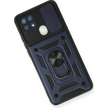 DS LLC Ieg™  Oppo A15 Kılıf Pars Lens Yüzüklü Silikon - Lacivert