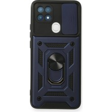 Elma Shop A15 Kılıf Pars Lens Yüzüklü - Lacivert