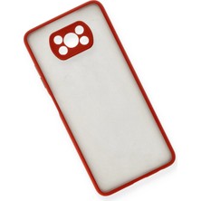 DS LLC Ieg™  Xiaomi Pocophone X3 Kılıf Montreal Silikon Kapak - Kırmızı