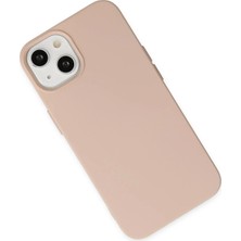 DS LLC Ieg™  Iphone 14 Plus Kılıf Nano Içi Kadife Silikon - Pudra