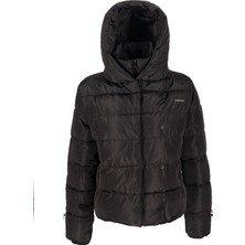 Lumberjack SN71 Short Karina Coat Kadın Şişme Midi Kaban 1pr Uzun Kol Siyah Düz Desenli XS Boyut 101044572