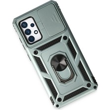 DS LLC Ieg™  Samsung Galaxy A52 Kılıf Pars Lens Yüzüklü Silikon - Yeşil