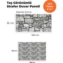 KnB Duvar Paneli ve Söve Buztaş Görünümlü  Strafor Duvar Paneli (12'li Paket)