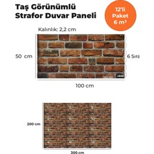 KnB Duvar Paneli ve Söve K&B Taş Görünümlü Strafor Duvar Paneli Tas-601 (12'li Paket)