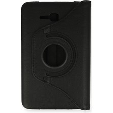 DS LLC Ieg™  Samsung Galaxy T110 / T113 Tab 3 Lite 7 Kılıf 360 Tablet Deri Kılıf - Siyah