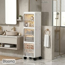 Blooma 3 Kapaklı 6 Katlı Çok Amaçlı Organizer Dolap Banyo Mutfak Saklama Kutusu Beyaz
