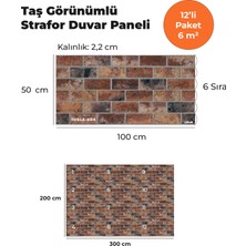 KnB Duvar Paneli ve Söve Tuğla Görünümlü  Strafor Duvar Paneli (12'li Paket)