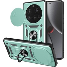 Elma Shop Mi 15 Ultra Kılıf Pars Lens Yüzüklü - Yeşil
