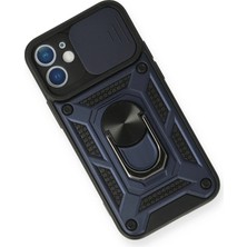 DS LLC Ieg™  Iphone 12 Mini Kılıf Pars Lens Yüzüklü Silikon - Lacivert