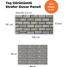 KnB Duvar Paneli ve Söve Tuğla Görünümlü  Strafor Duvar Paneli (12'li Paket)