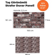 KnB Duvar Paneli ve Söve Taş Görünümlü Strafor Duvar Paneli (12'li Paket)