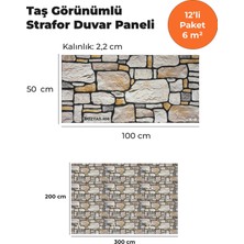 KnB Duvar Paneli ve Söve Buztaş Görünümlü  Strafor Duvar Paneli (12'li Paket)