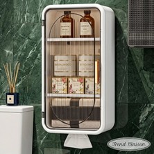 Trend Maison 1 Kapaklı Çok Amaçlı Yapışkanlı Duvar Rafı Organizer Banyo Dolabı Rafı ,şampuanlık,peçetelikli Organizer
