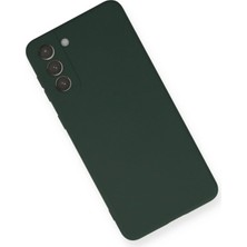 DS LLC Ieg™  Samsung Galaxy S21 Plus Kılıf Nano Içi Kadife Silikon - Koyu Yeşil