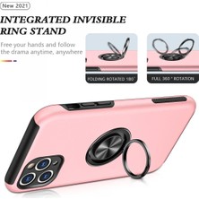 DS LLC Ieg™  Iphone 11 Pro Max Kılıf Elit Yüzüklü Kapak - Pembe