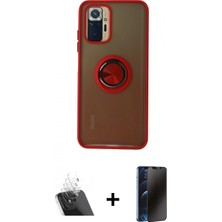İlk El Grup Ieg™ Redmi Note 10 Kılıf Yörünge Çizgi - Siyah 3D Antistatik Hayalet Cam Ekran Koruyucu + Şeffaf Kamera Lens Koruma Cam