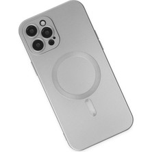 DS LLC Ieg™  Iphone 12 Pro Max Kılıf Moshi Lens Magneticsafe Silikon - Gümüş