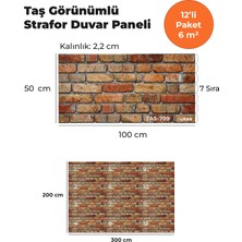 KnB Duvar Paneli ve Söve Taş Görünümlü Strafor Duvar Paneli (12'li Paket)
