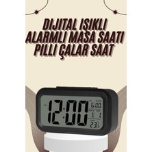 DS LLC Dijital Masa Saati Termometreli Takvim Çalar Saat LED Ekran Pilli