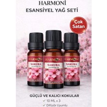 Harmoni Sakura Çiçeği Esansiyel Uçucu Koku 3X10ML Difüzör Esansı Buhurdanlık Yağı ve Oda Kokusu
