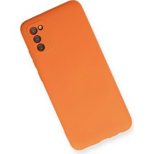 DS LLC Ieg™  Samsung Galaxy A02S Kılıf Nano Içi Kadife Silikon - Turuncu